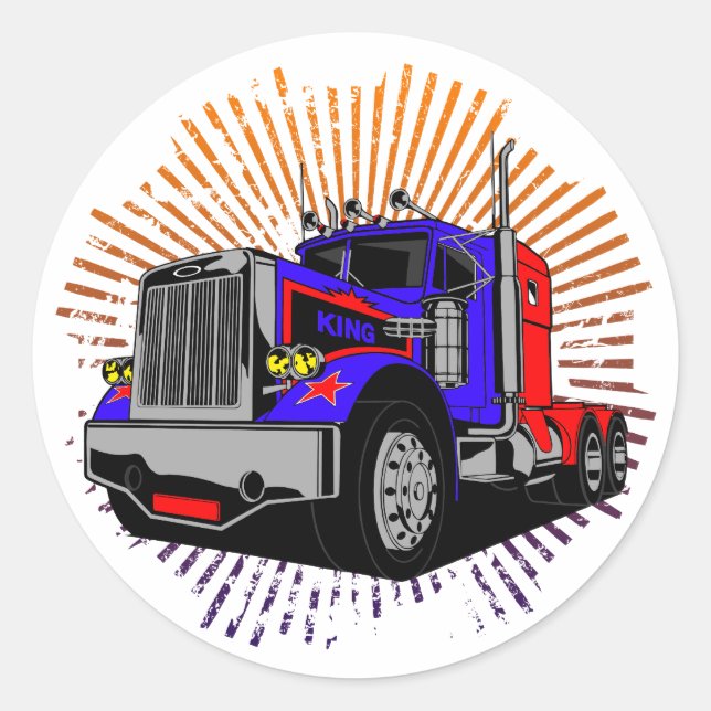 Sticker Rond Trucker King (Devant)