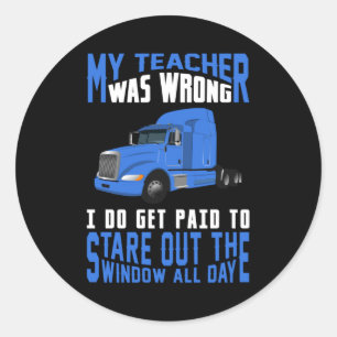 Sticker Rond Trucker Love Truck Driver Trucks Funny Gift Idea