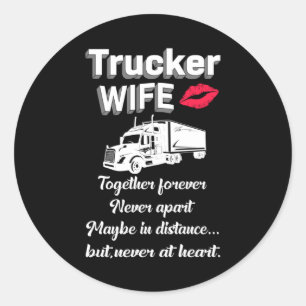 Sticker Rond Truckers Femme Amour Camion Conducteur Truckers Id