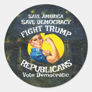 Sticker Rond Trump