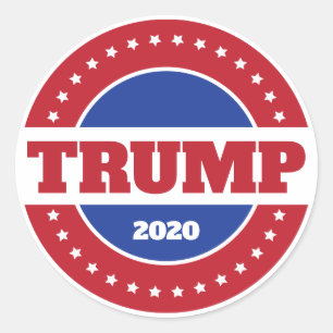 Sticker Rond Trump 2020, Rouge Blanc et Bleu