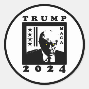 STICKER ROND TRUMP 2024