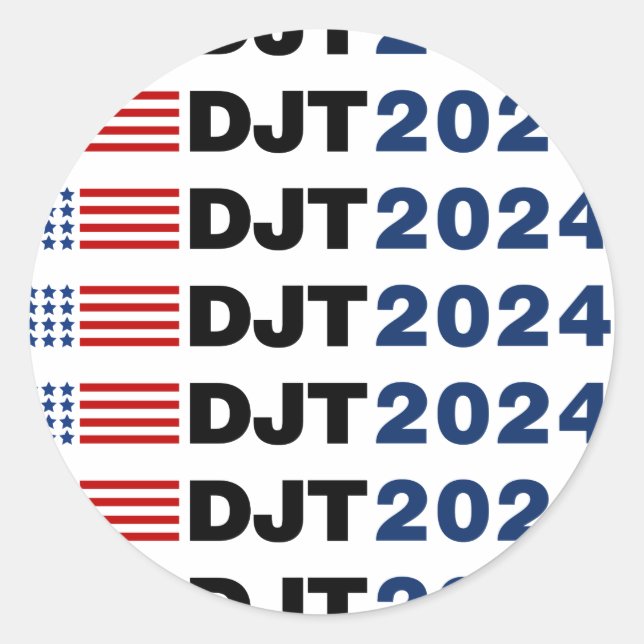 Sticker Rond Trump 2024 DJT (Devant)