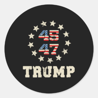 Sticker Rond Trump 2024 - Drapeau (à l'arrière) Reprendre l'Amé