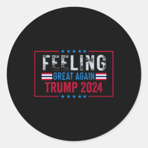 Sticker Rond Trump 2024 - Drapeau américain