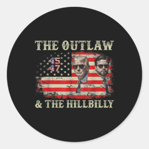 Sticker Rond Trump 2024 Drapeau hors-la-loi Hillbilly J.d.vance