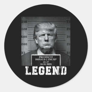 Sticker Rond Trump 2024 Mugshot Président Légende