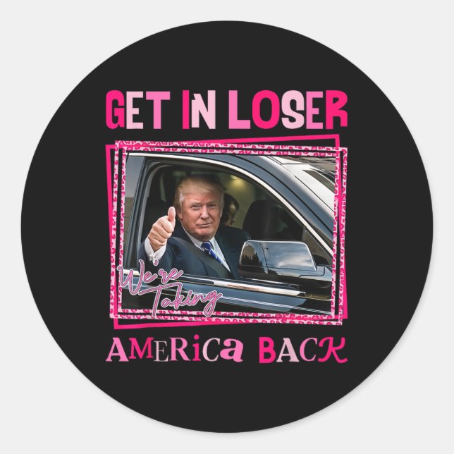 Sticker Rond Trump 2024 : perdez-vous, nous ramenons l'Amérique (Devant)