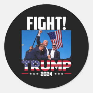 Sticker Rond Trump 2024 - Premier rallye Trump 2024 Amérique