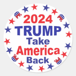 Sticker Rond TRUMP 2024 Reprendre l'Amérique