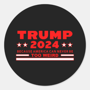 STICKER ROND TRUMP 2024 ROUGE
