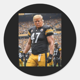 Sticker Rond Trump 47 Fittsburgh Footbyll Joueur drôle
