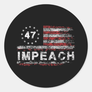 Sticker Rond Trump 47 Trump 47e président américain Drapeau