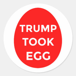 Sticker Rond Trump a pris l'autocollant Oeuf