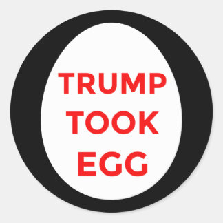 Sticker Rond Trump a pris l'autocollant Oeuf