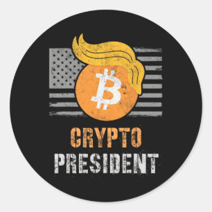 Sticker Rond Trump America Crypto Président Inauguration B