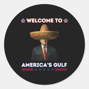 Sticker Rond Trump Amérique du Golfe Mexique Président Trump Fu