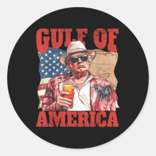Sticker Rond Trump Amériques golfe Mexique Président Trump Chap