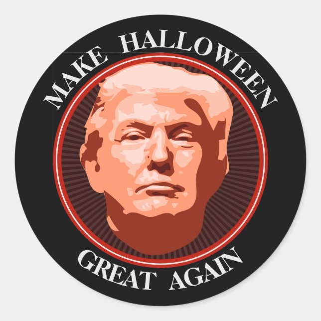 Sticker Rond Trump amusant rend Halloween super (Devant)