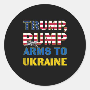 Sticker Rond Trump Armes À L'Ukraine Soutien Militaire Patrie