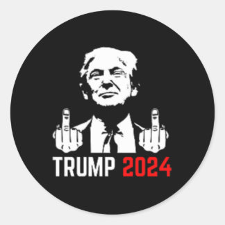Sticker Rond Trump arrête ce Doigts 2024 Amérique Flagfun