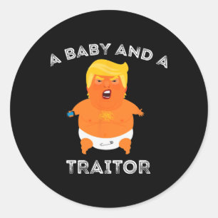 Sticker Rond Trump Baby Et Un Mème De Traître Drôle
