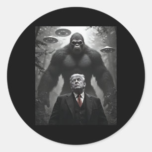 Sticker Rond Trump Bigfoot Ufo Alien Rencontre Visitation Compl