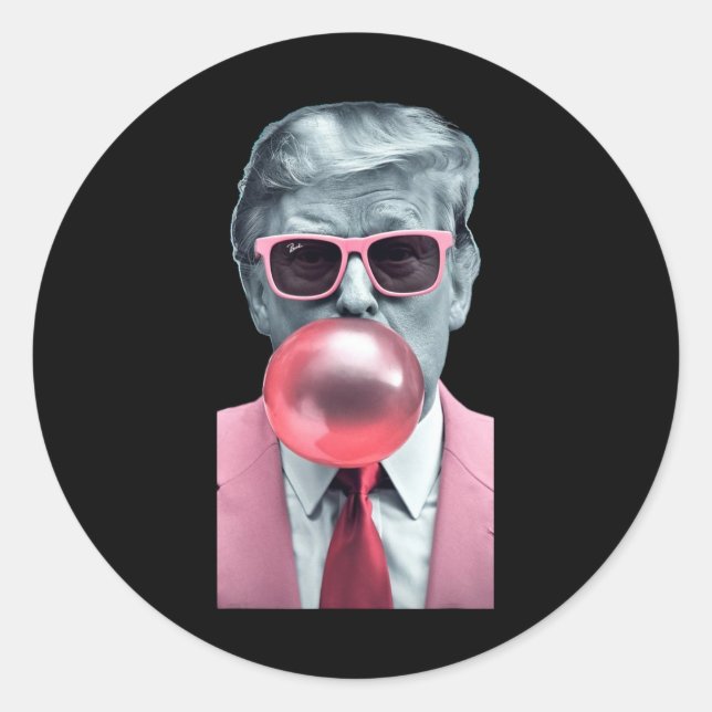 Sticker Rond Trump Bubble Gum Yum (Devant)