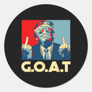 Sticker Rond Trump chèvre 45e président doigt d'honneur électio