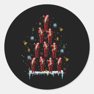 Sticker Rond Trump Danse Santa Claus Arbre Noël Noël Noël Noël