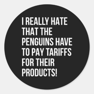 Sticker Rond Trump drôle avec des pingouins l'injustice politiq
