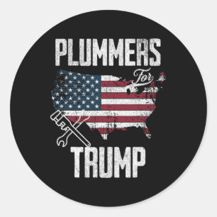 Sticker Rond Trump Election Fun 45 47 Drapeau américain