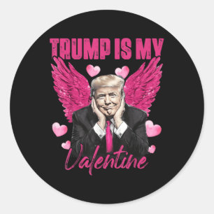 Sticker Rond Trump est ma chemise Saint-Valentin Trump Valentin
