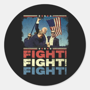 Sticker Rond Trump Fight Fight Fight