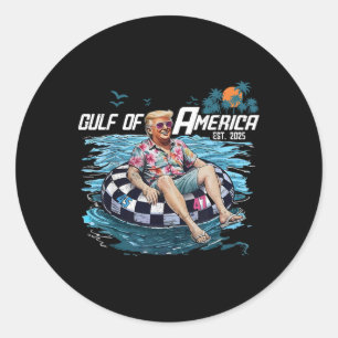 Sticker Rond Trump Flottant Funny Chemise Golfe Des Etats-Unis 