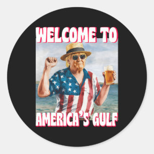 Sticker Rond Trump Golfe Des États-Unis Golfe Drôle Du Mexique 