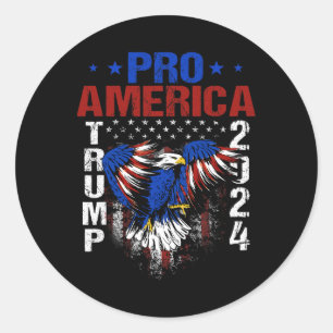 Sticker Rond Trump Hommes Femmes Pro Amérique Donald Trump