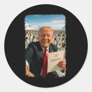 Sticker Rond Trump Imposant Des Tarifs Sur La Politique Ironiqu