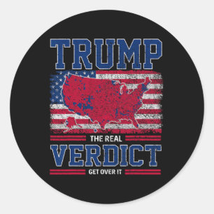 Sticker Rond Trump Le Véritable Verdict Remettez-Le Drapeau Amé