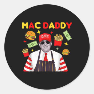Sticker Rond Trump Mac Daddy Uni - Noir - Petit - Manche courte
