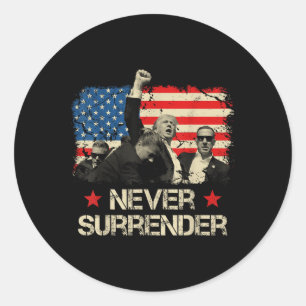 Sticker Rond Trump ne cédera jamais le drapeau américain Pennsy