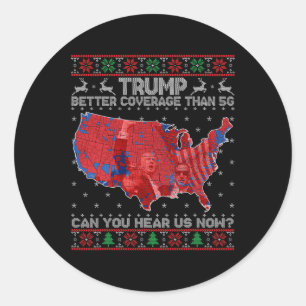 Sticker Rond Trump Noël meilleure couverture que 5g Peux-tu Lui