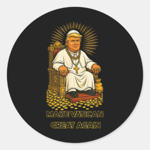 Sticker Rond Trump Papal Amusant Design Avec Les Placements Du 