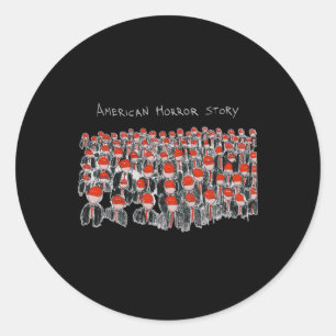 Sticker Rond Trump Président Drapeau États-Unis Halloween Histo