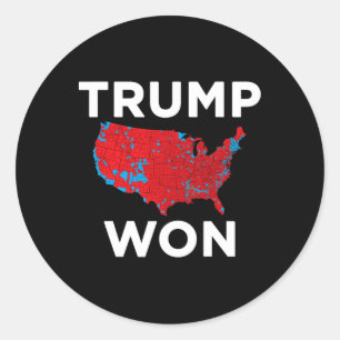 Sticker Rond Trump remporte 2024 Correct Election Result Map 20