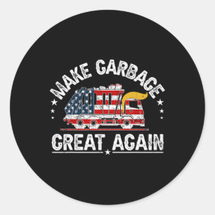 Sticker Rond Trump Rendre Garbyge Grand Encore Funky Trash Truc