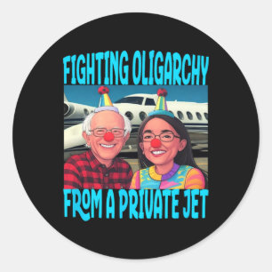 Sticker Rond Trump Républicain combat l'oligarchie du jet privé