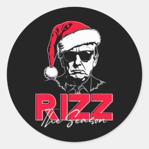 Sticker Rond Trump Rizz La Saison Noël Drôle Donald Trump