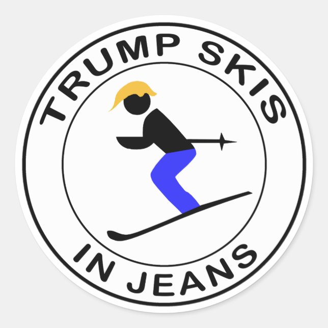 Sticker Rond Trump Ski En Jeans (Devant)