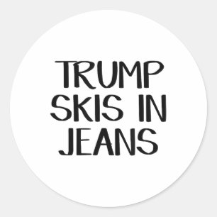 Sticker Rond Trump Ski En Jeans _2
